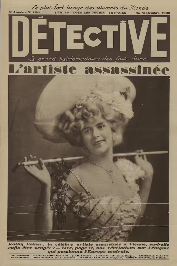 Couverture de la revue Détective n°100 du 25 septembre 1930