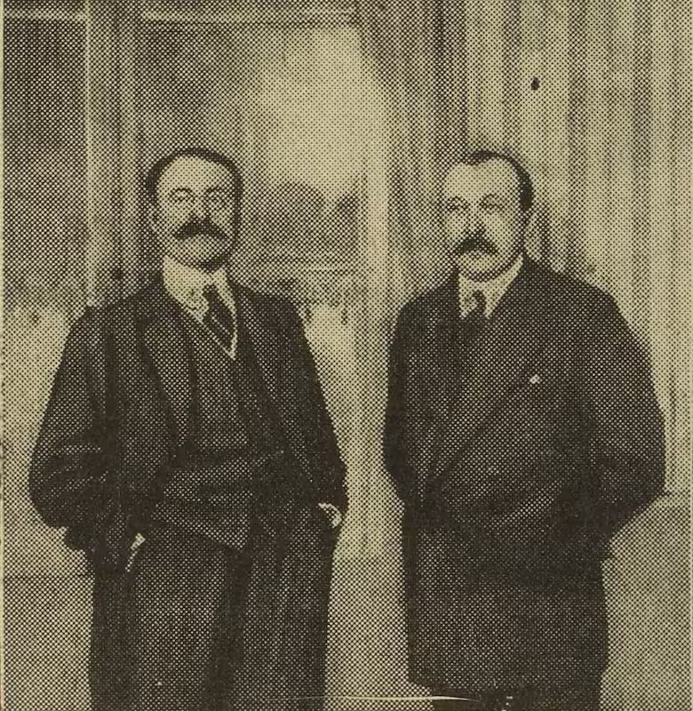 MM. Meiguié et joly, respectivement procureur de la République et juge d'instruction à Clermont (Oise)
14 mars 1914 Photographie de presse, Excelsior (mars 1914) : Monsieur Meignié, procureur de la République, et Monsieur Joly, juge d'instruction à Clermont dans l'Oise