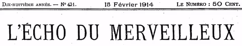 Manchette de la revue L'Écho du Merveilleux, édition de février 1914