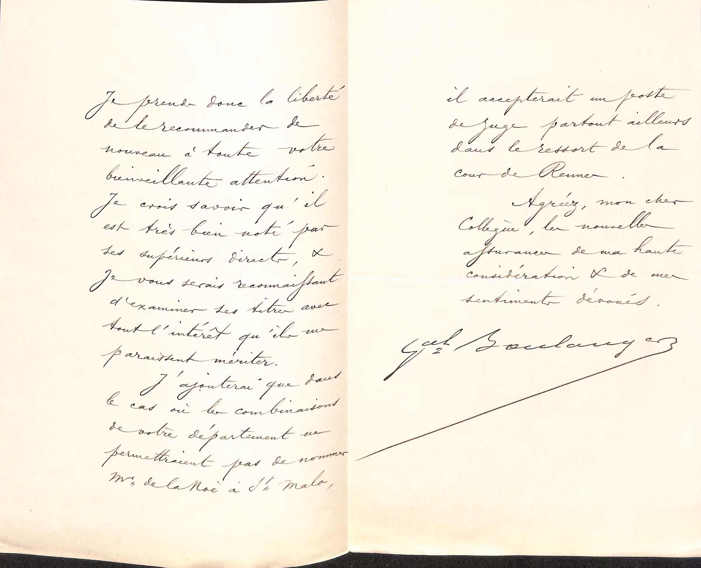 Lettre du Général BOULANGER - Ministre de la Guerre - 7 novembre 1886